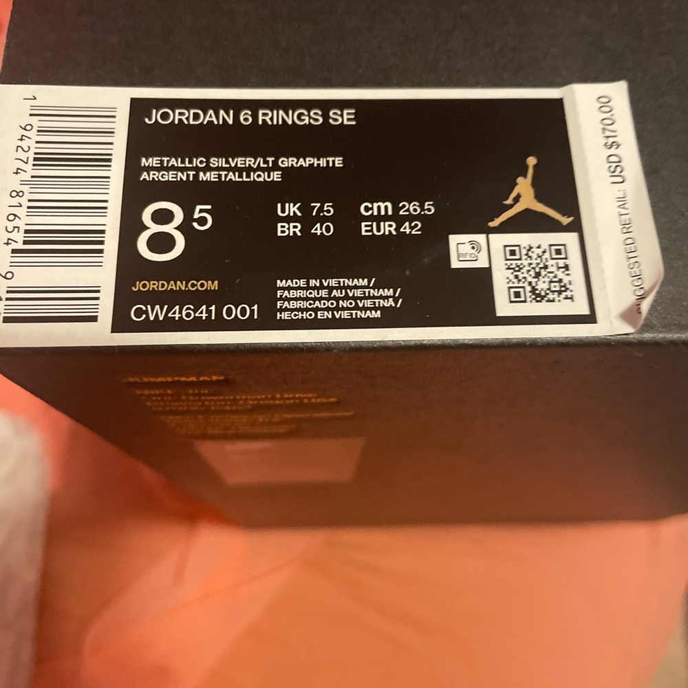 Metallic Jordan 6 Rings - Picture 2 of 2